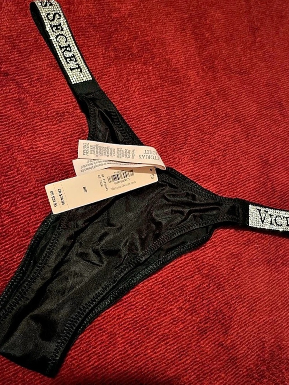 Victoria's Secret Very Sexy Shine Strap Brazilian Panty Black Small